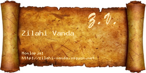 Zilahi Vanda névjegykártya
